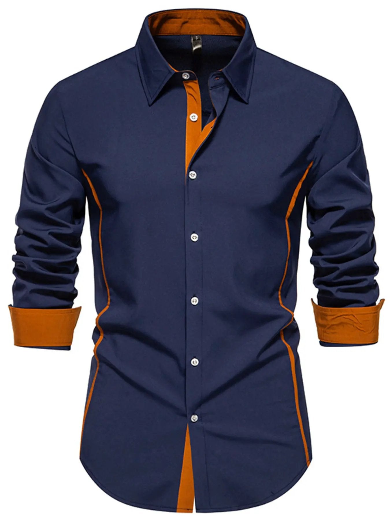 Men's Contrast Trim Button-Down Shirt by Trendsi