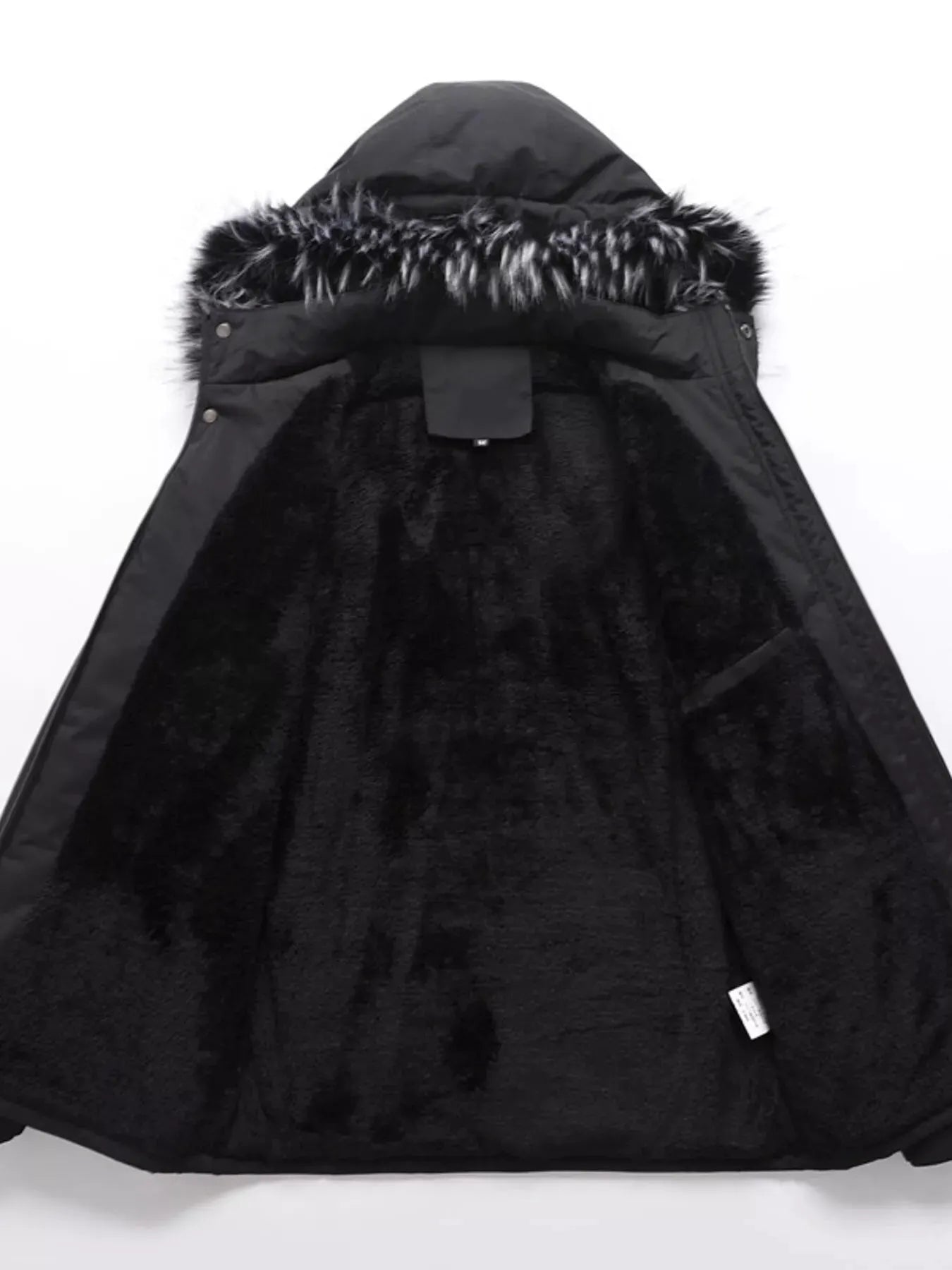 Men's Plus Size Fur Hooded Winter Parka Coat by Partner Label