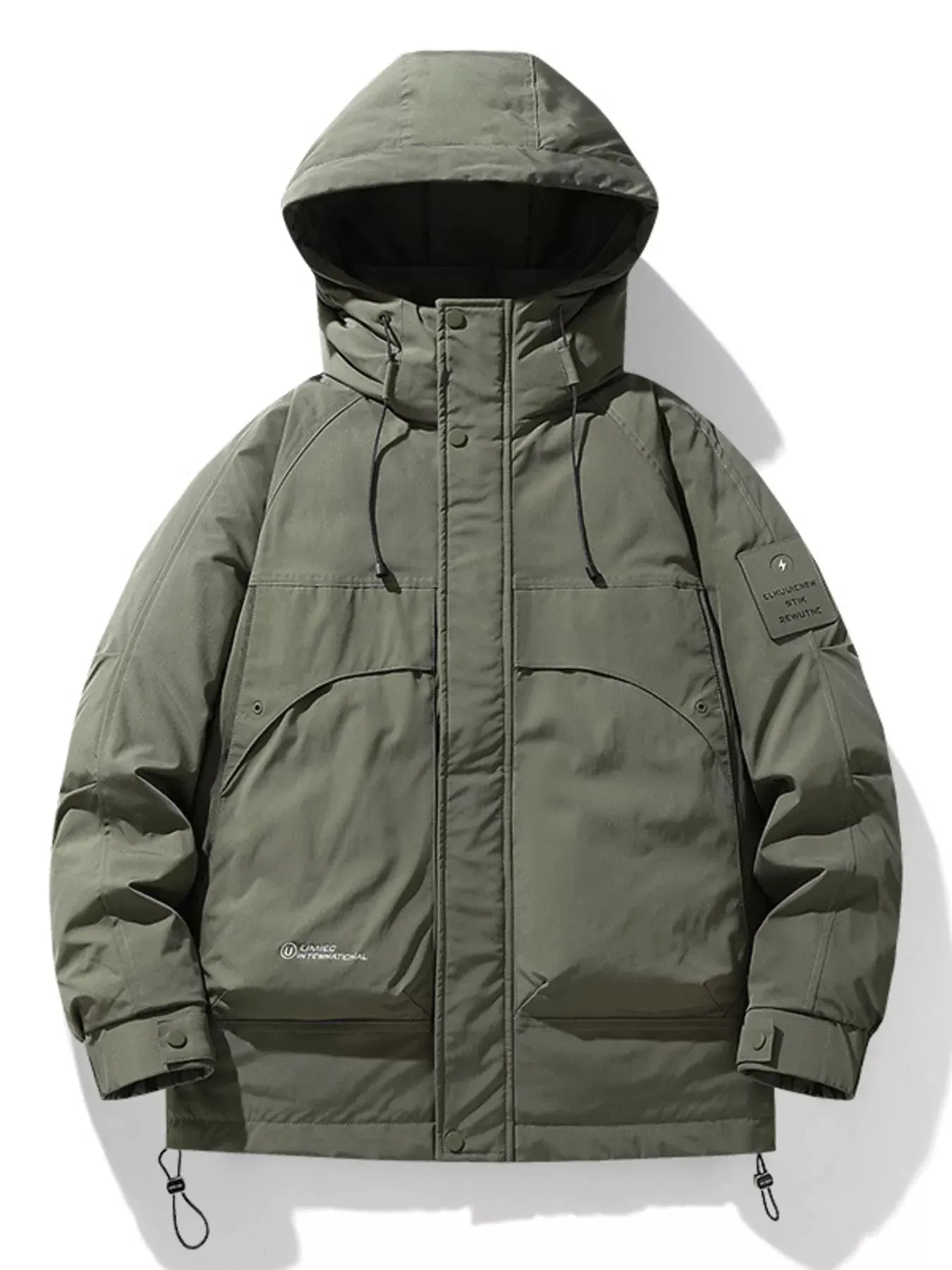Men's Plus Size Hooded Padded Puffer Jacket by Partner Label