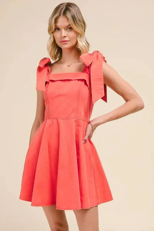SO ME Fit and Flare Washed Gameday Dress by SO ME