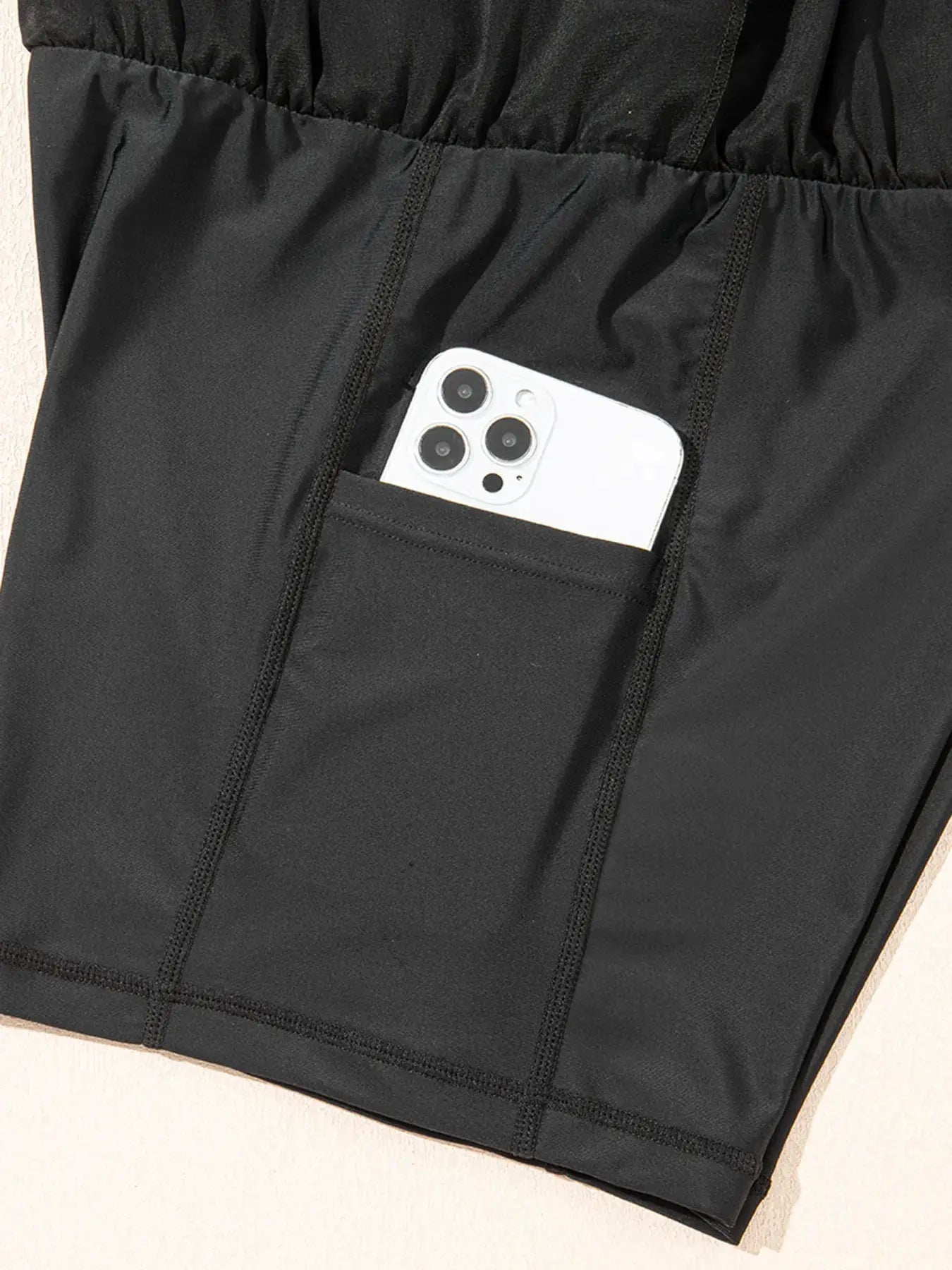 High Waisted Drawstring Swim Shorts by Partner Label