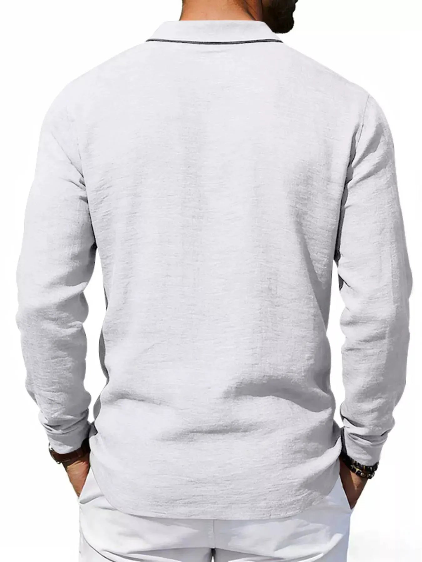 Men's Full Size Classic Long Sleeve Polo Plus Size by Trendsi