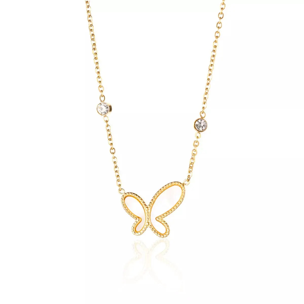 18K Gold-Plated Butterfly Necklace by Partner Label