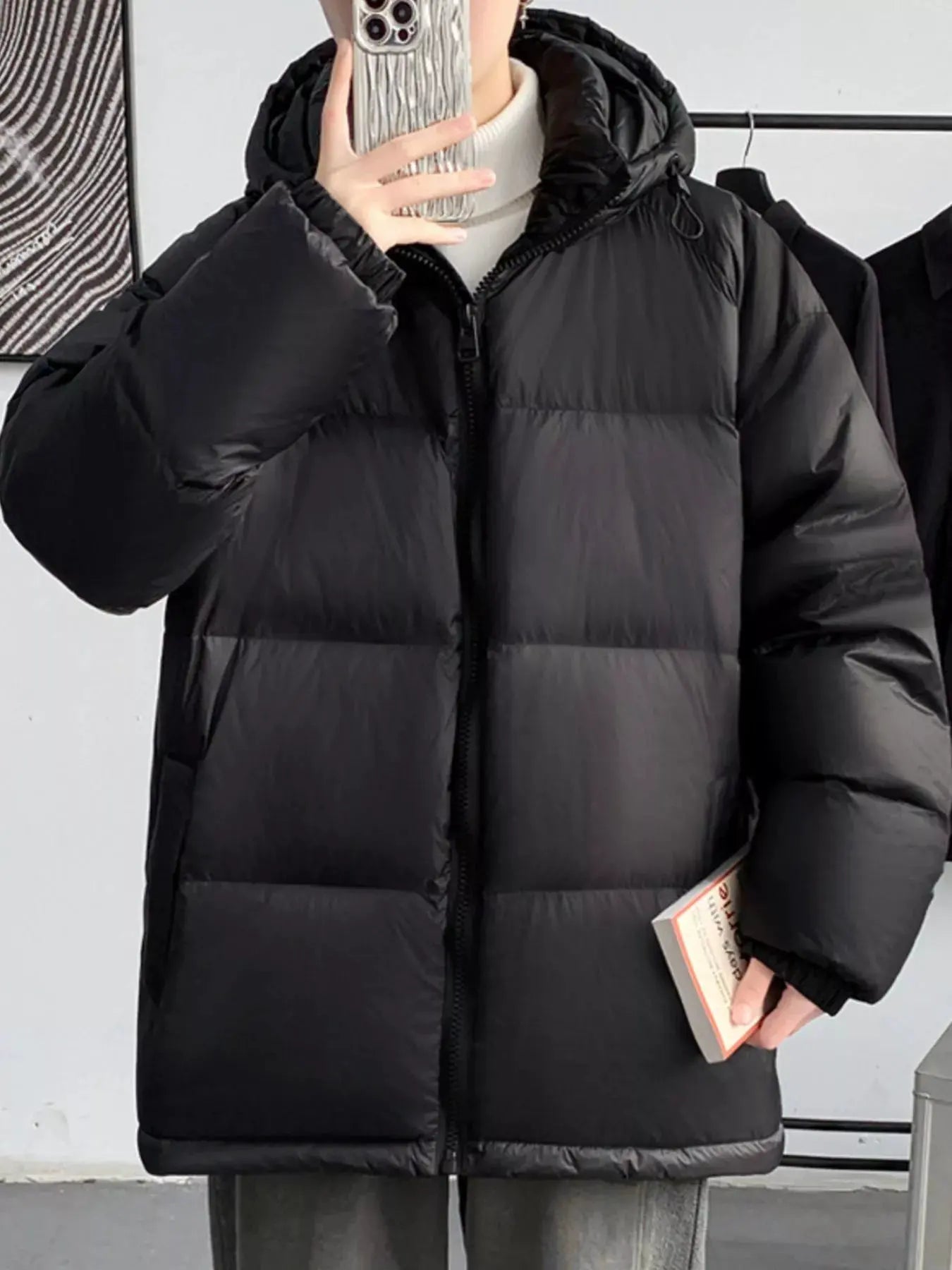 Men's Full Size Warm Padded Hooded Puffer Jacket Plus Size by Partner Label