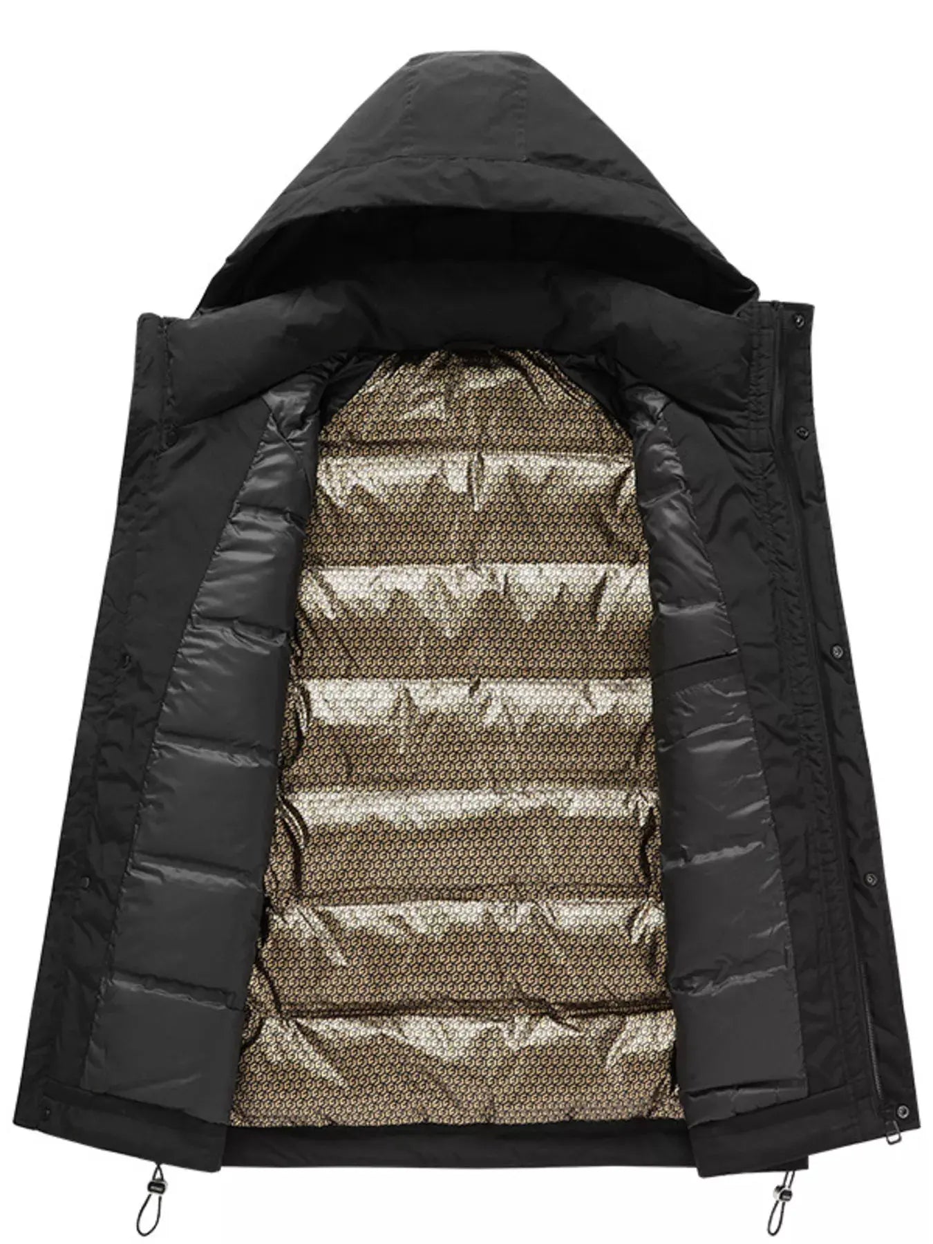 Men's Plus Size Hooded Padded Puffer Jacket by Partner Label