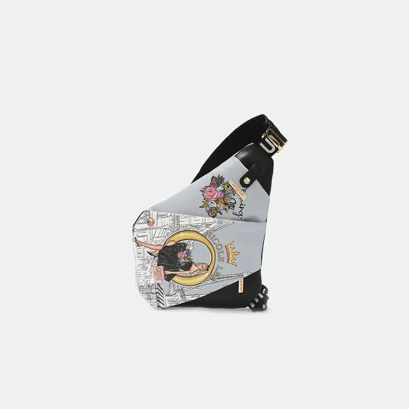 Nicole Lee USA Vegan Leather Leopard & Lip Pattern Crossbody Bag by Nicole Lee USA
