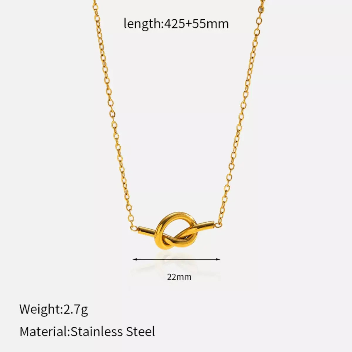 18K Gold-Plated Knot Pendant Necklace by Partner Labels