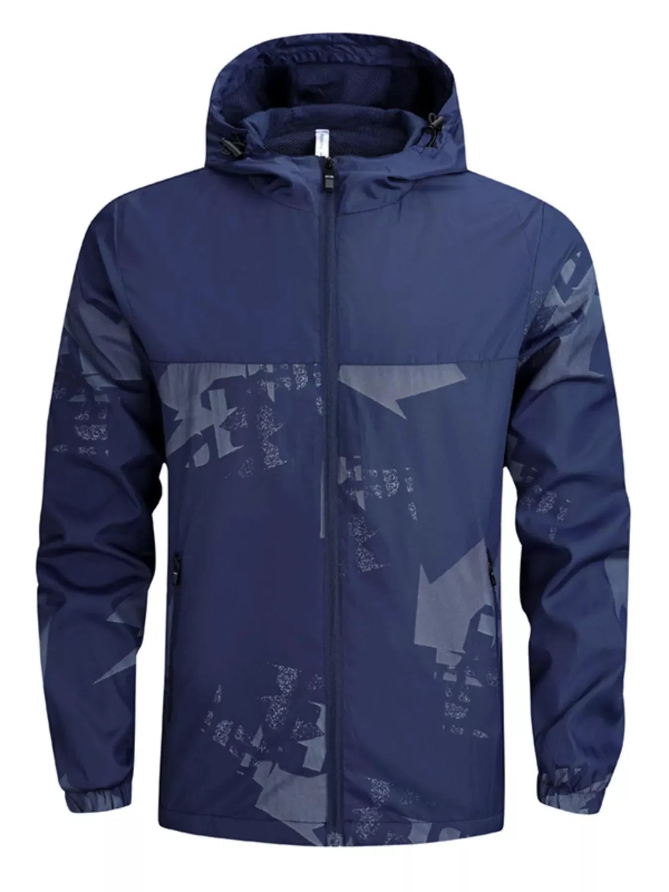 Men's Plus Size Lightweight Hooded Windbreaker Jacket by Partner Label