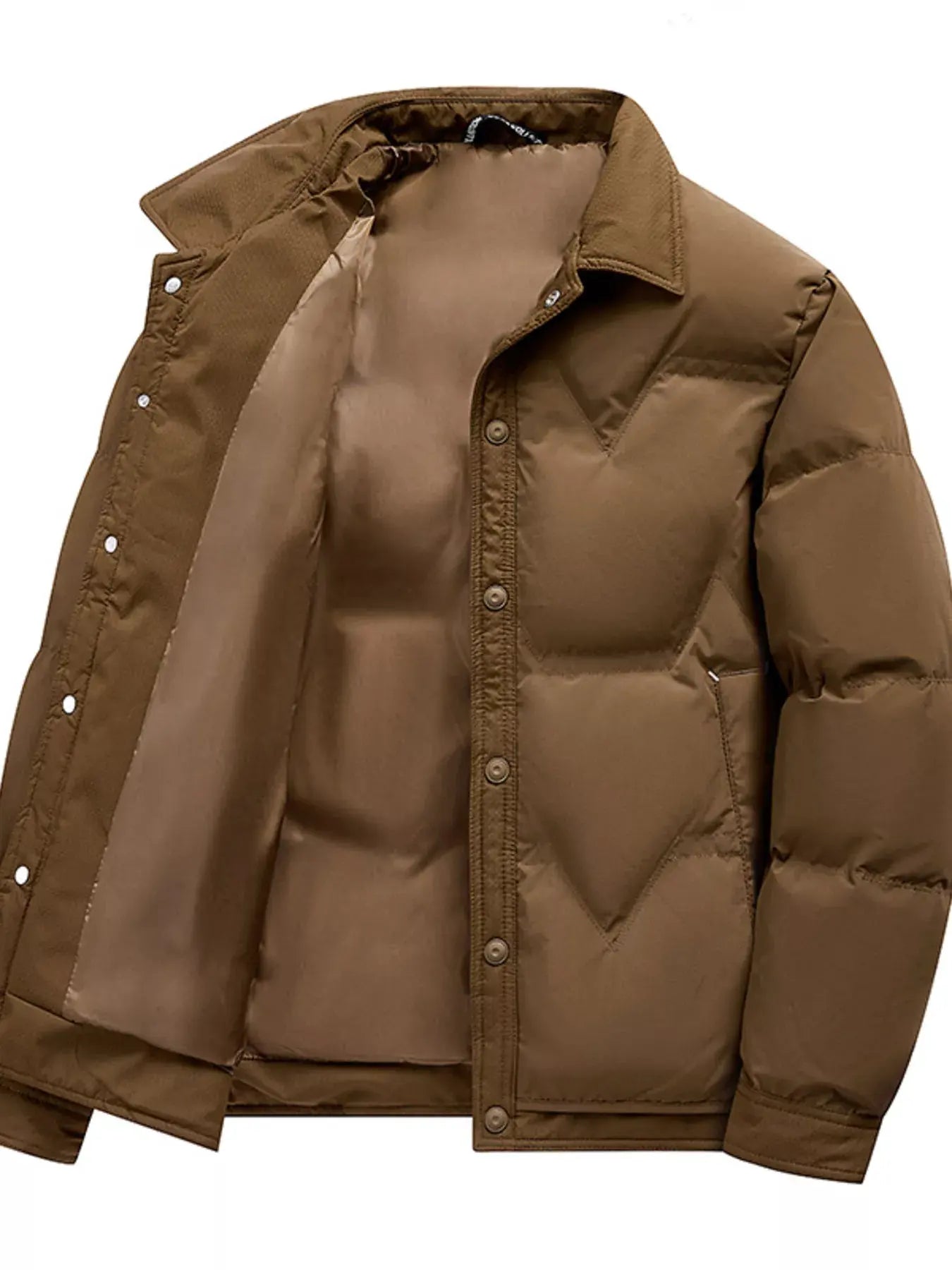 Men's Plus Size Snap-Down Padded Winter Coat by Partner Label