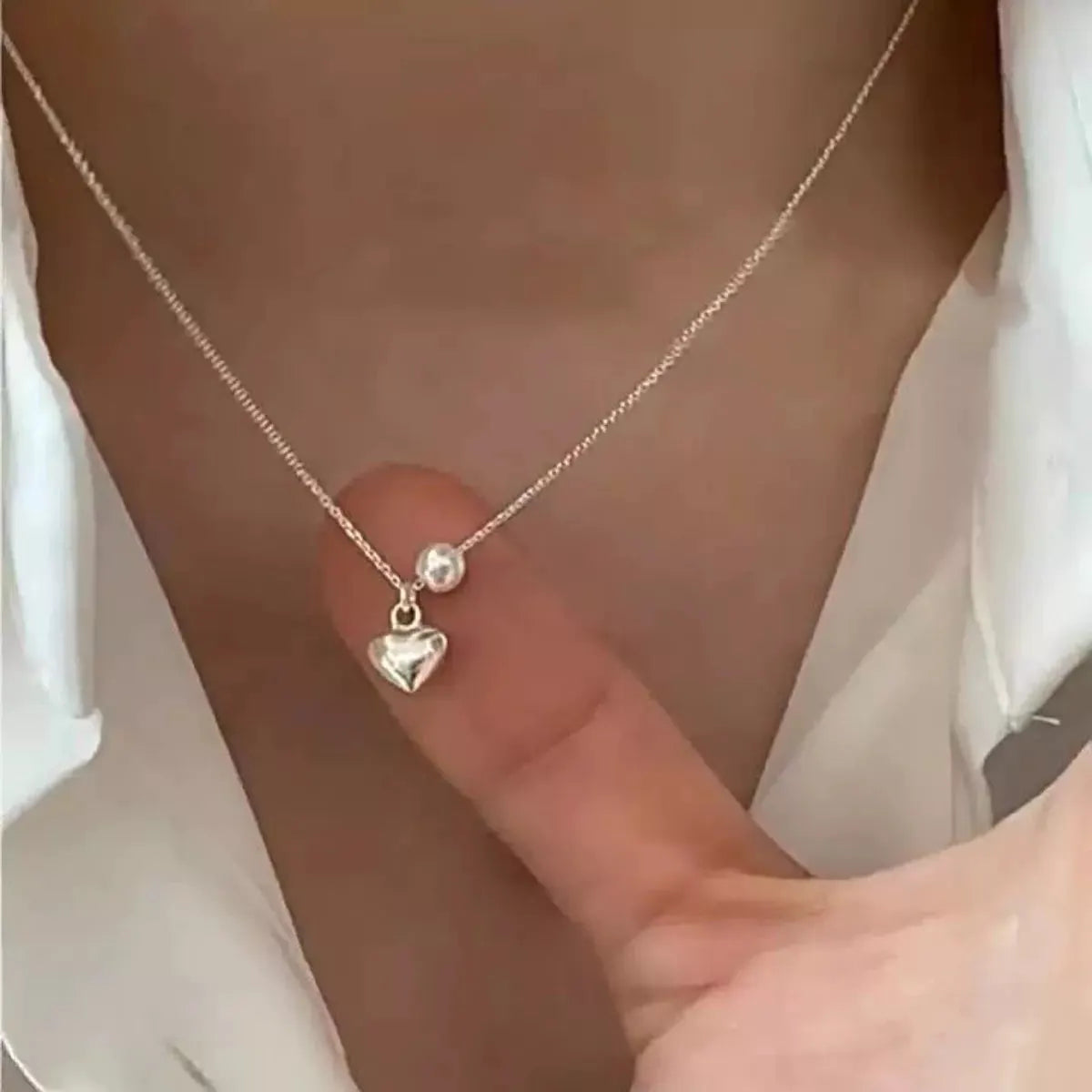 925 Sterling Silver Heart Necklace by Partner Labels