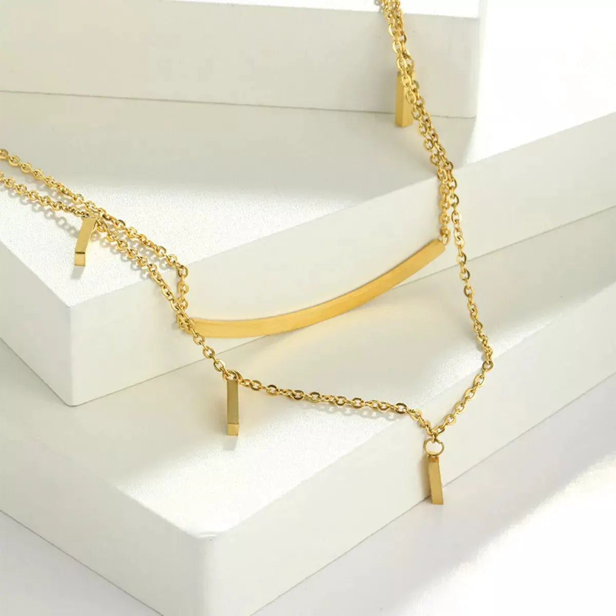 18K Gold-Plated Double Layered Necklace by Partner Label