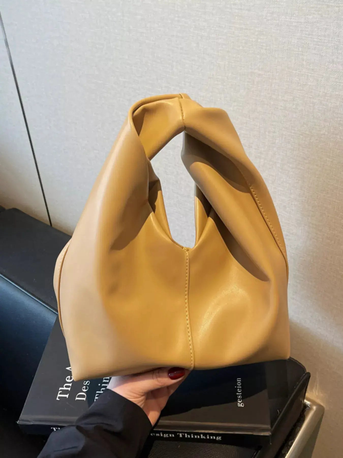 Knot Handle Leather Handbag by Partner Label