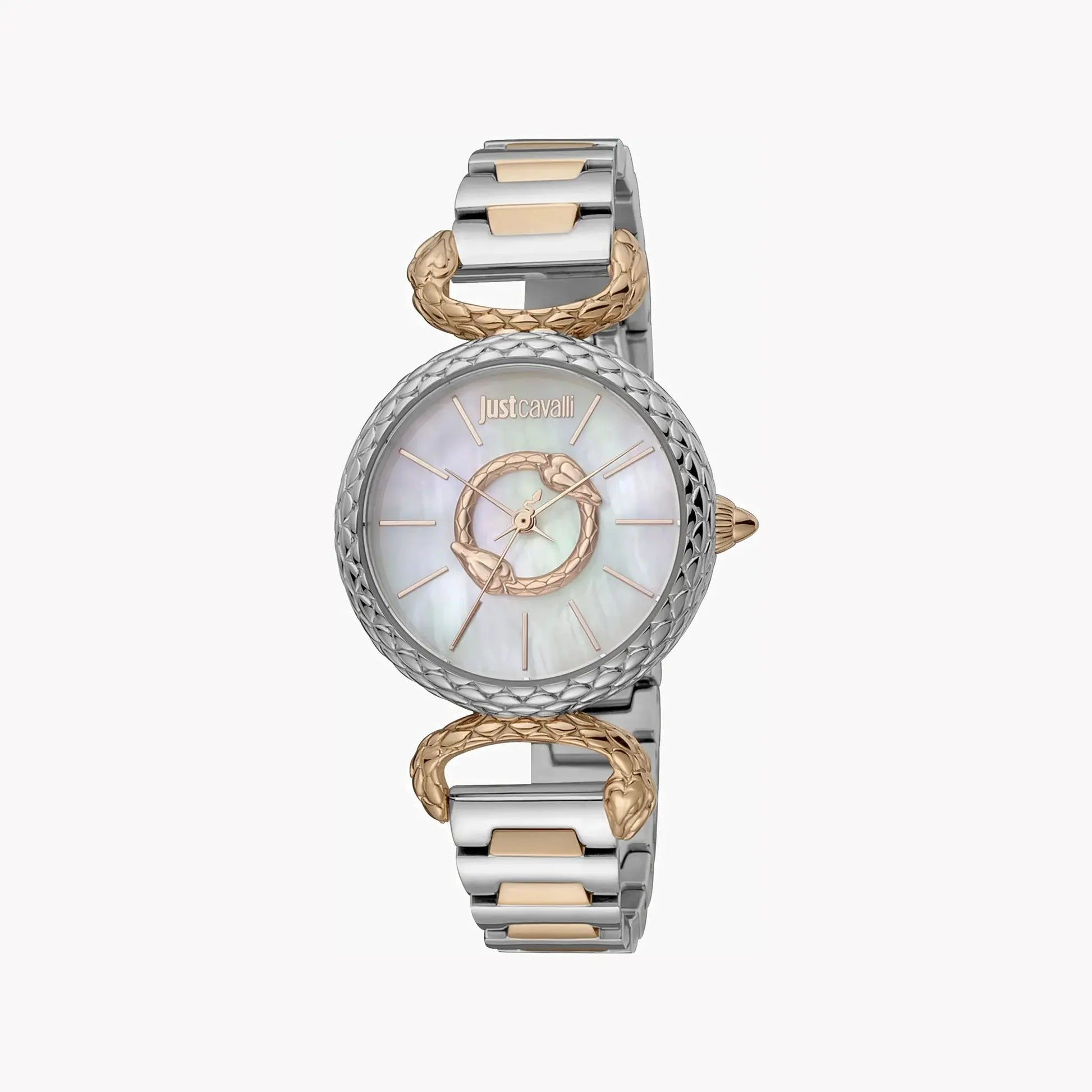 Just Cavalli Women's Silver & Rose Gold Watch, White Dial | Jc1l148m0095 by JUST CAVALLI