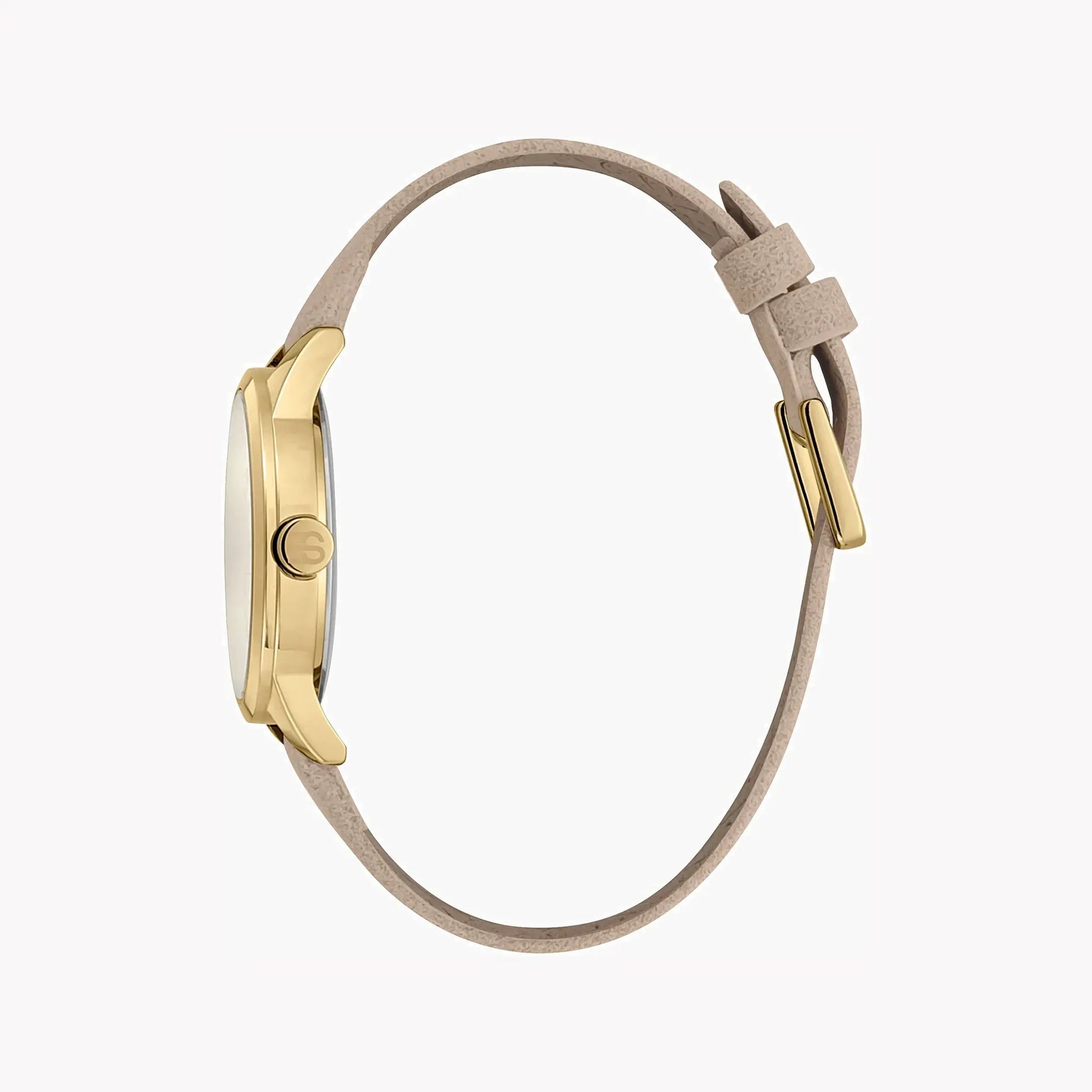 Esprit Women's Beige Faux Leather Watch, Silver Dial | Es1l207m0045 by ESPRIT