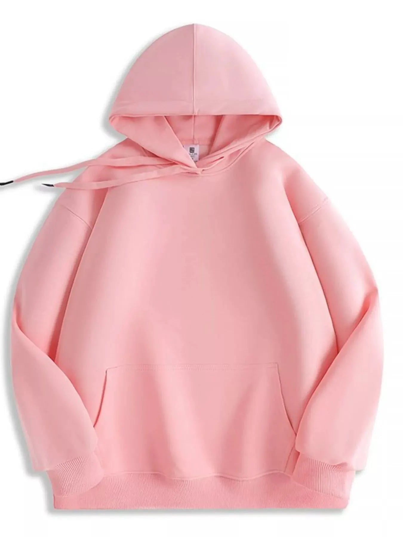 Men's Full Size Solid Color Casual Hoodie Plus Size by Trendsi