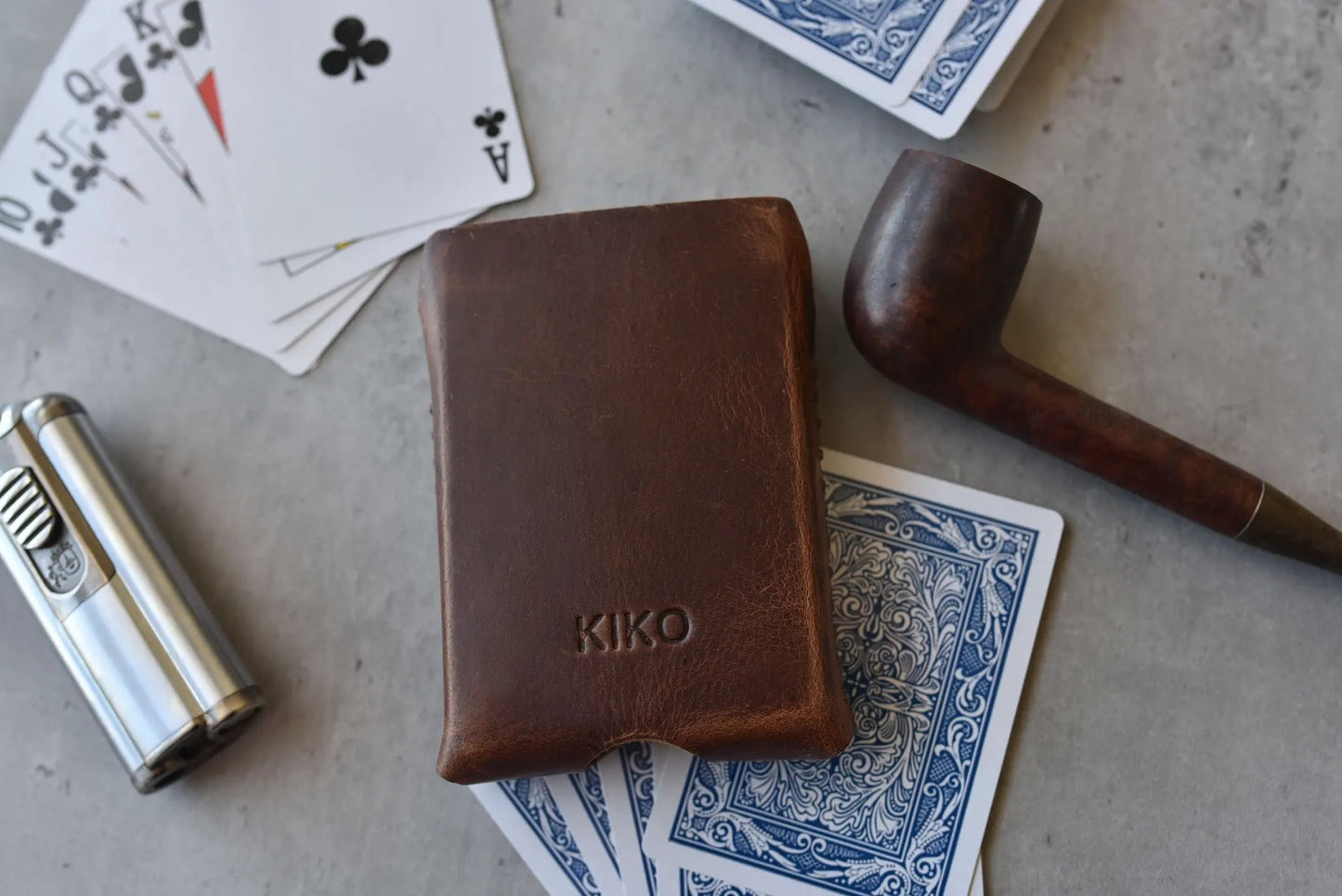 Playing Cards With Leather Sleeve by Kiko Leather