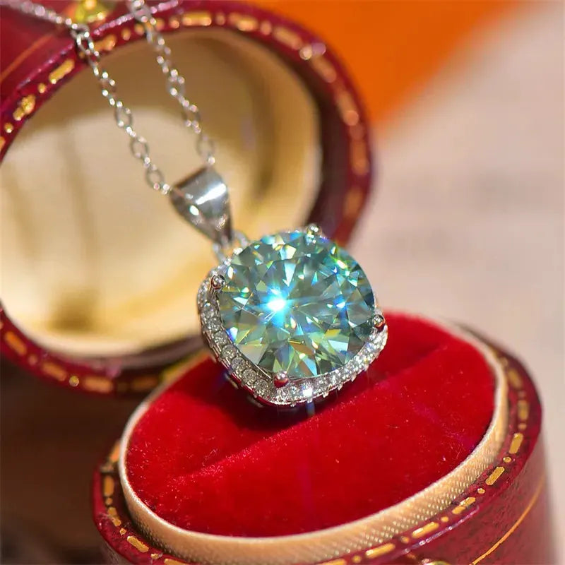 5 Carat Moissanite 925 Sterling Silver Pendant Necklace by Partner Labels