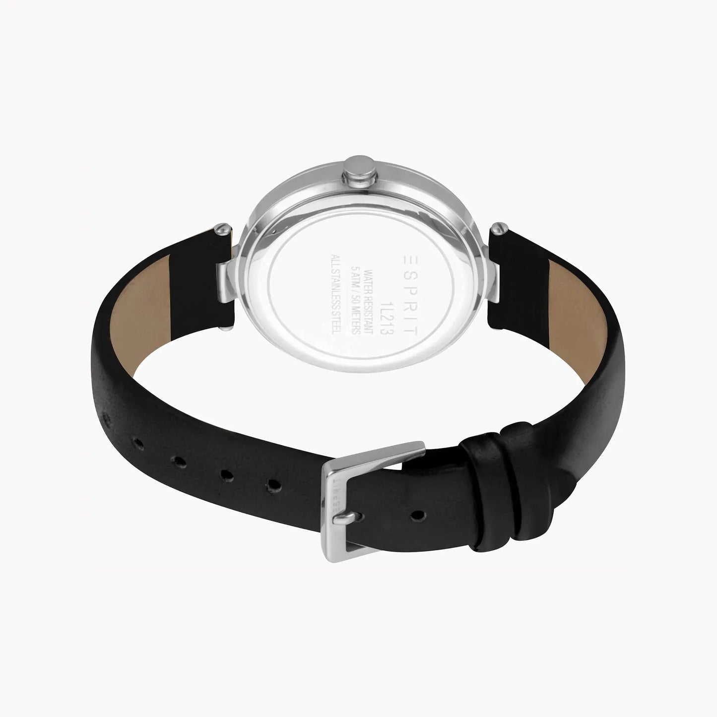 Esprit Women's Black Leather Watch, White Mother Of Pearls Dial | Es1l193m0025 by ESPRIT