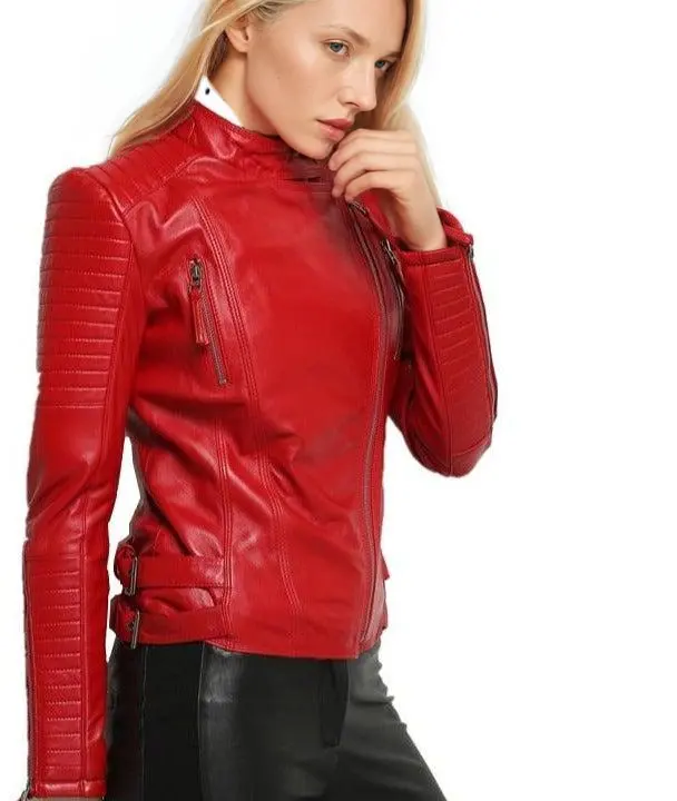 Grandeur 100% Real Sheepskin Coat Female Genuine Leather Jacket by Inland Leather Co.