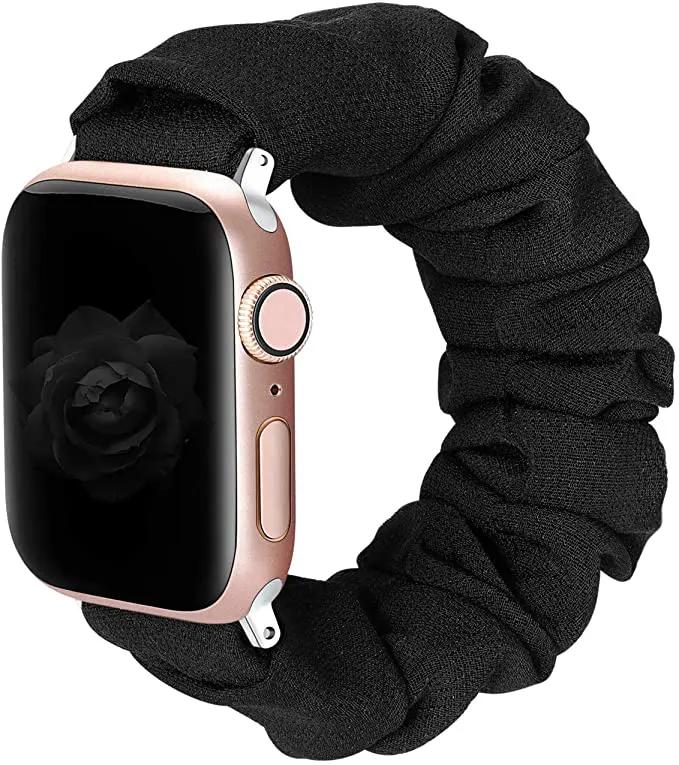 Elastic Scrunchie Apple Watch Band - Black by Savoy Active