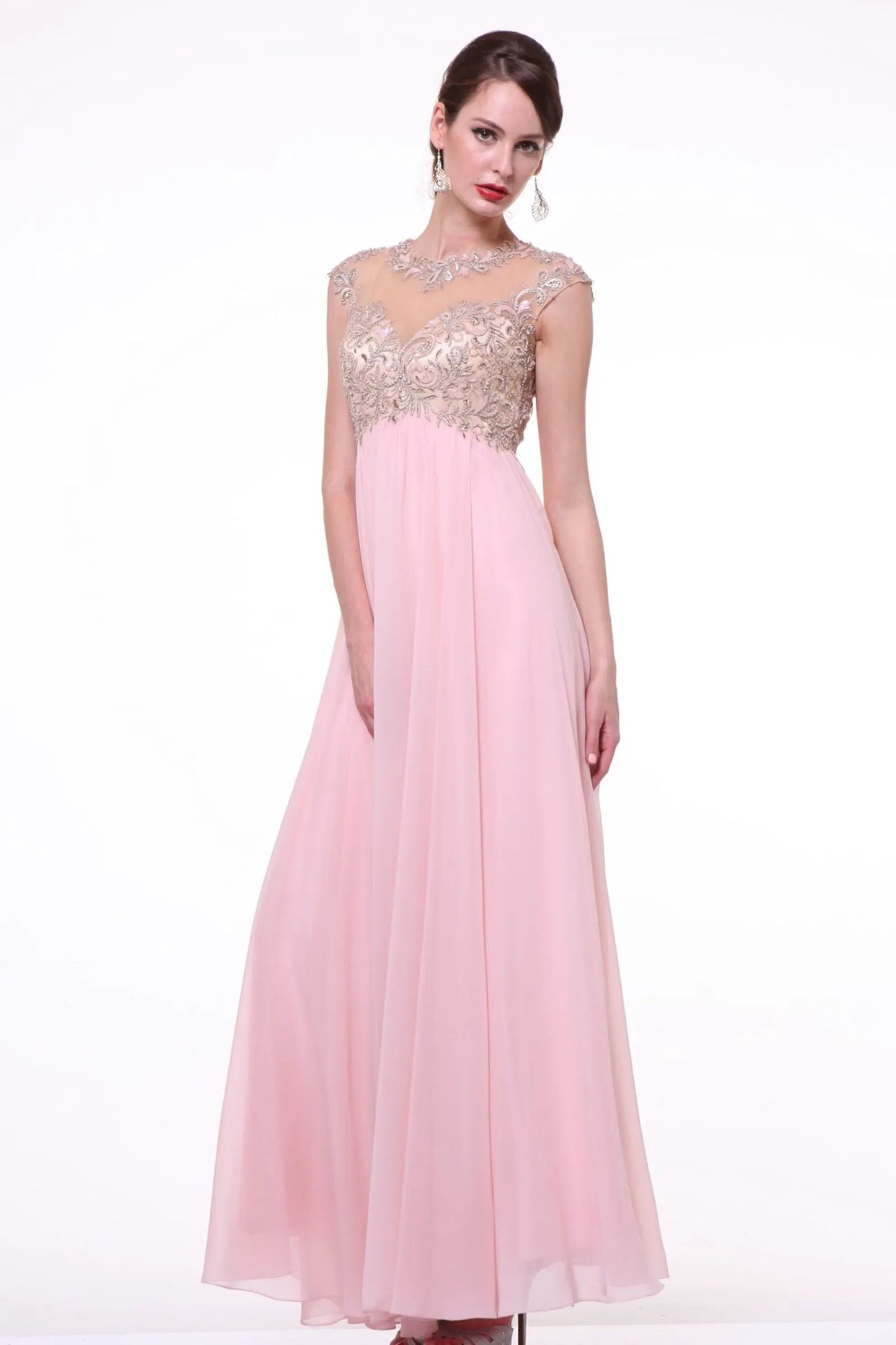 High neckline A-line dress by Tux-USA