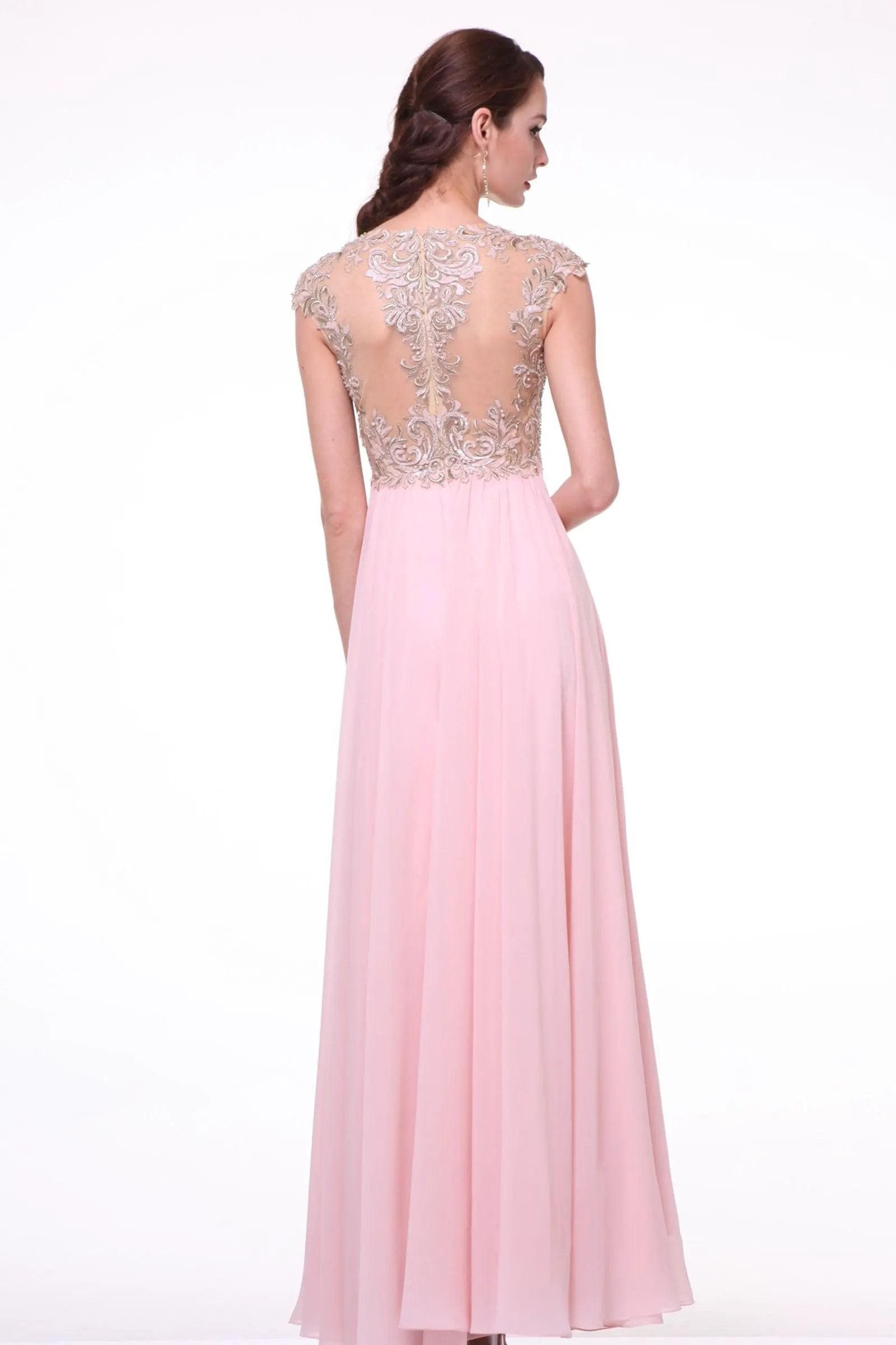 High neckline A-line dress by Tux-USA
