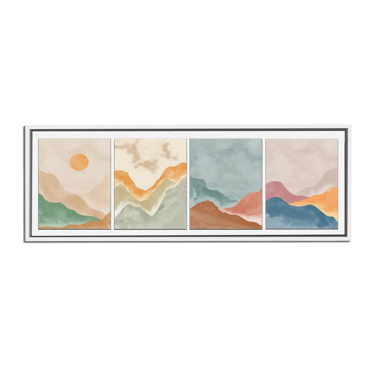 4 Scene Landscape Canvas - Abstract minimalism art- Large Wall Decor-RGB varnish by Gtaart.ca