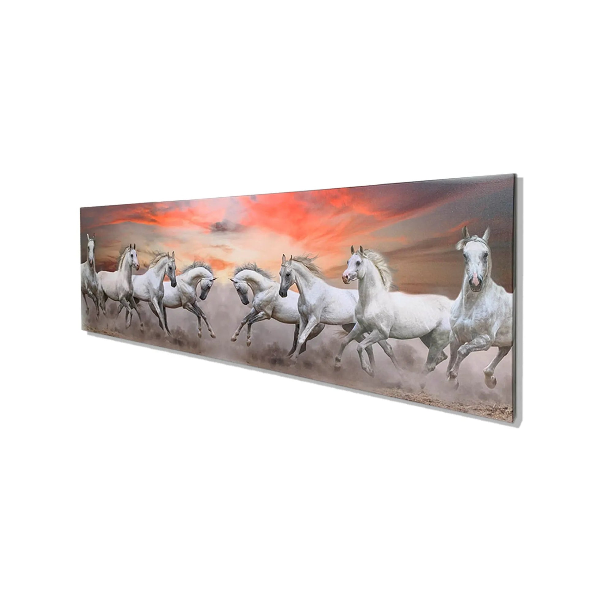 Arabian Horses and Fire Sky- Large Canvas Wall art- Wildlife Canvas Print by Gtaart.ca