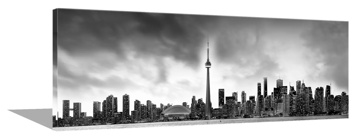Toronto and CN tower in Black and White- Cities Skyline by Gtaart.ca