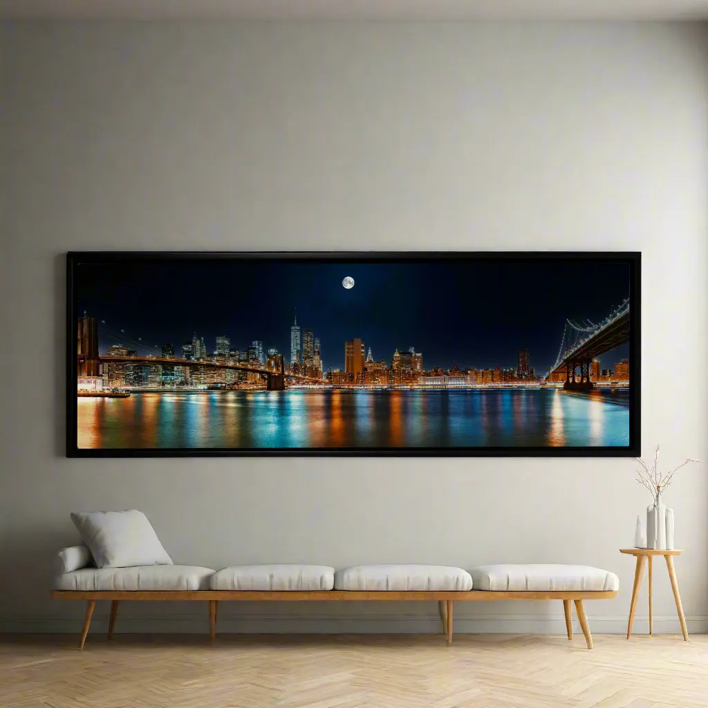 Large Canvas Wall art-NYC Moon Skyline-Canvas Printed by Gtaart.ca