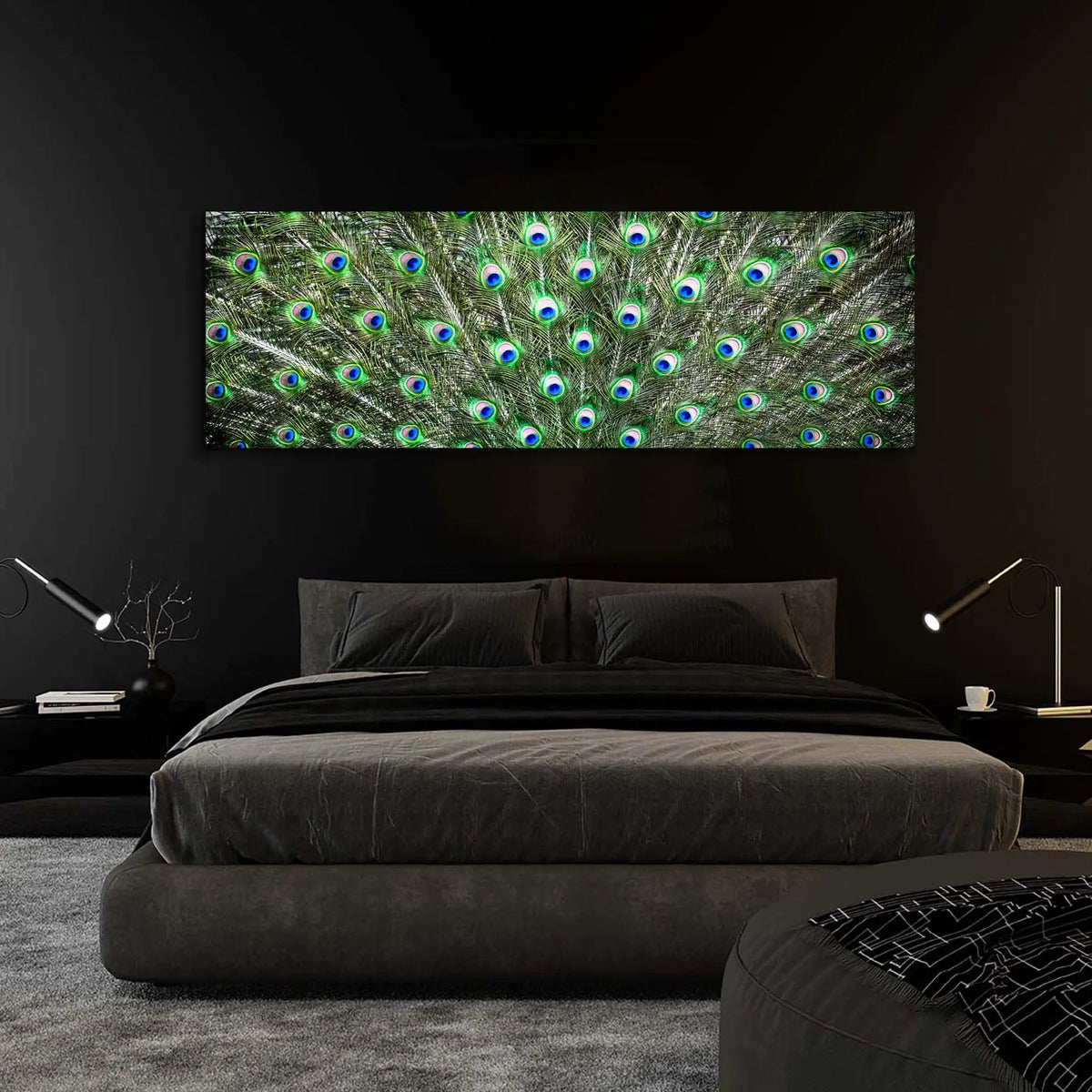 Large Canvas Wall art-Peacock Feathers-Nature Artwork by Gtaart.ca