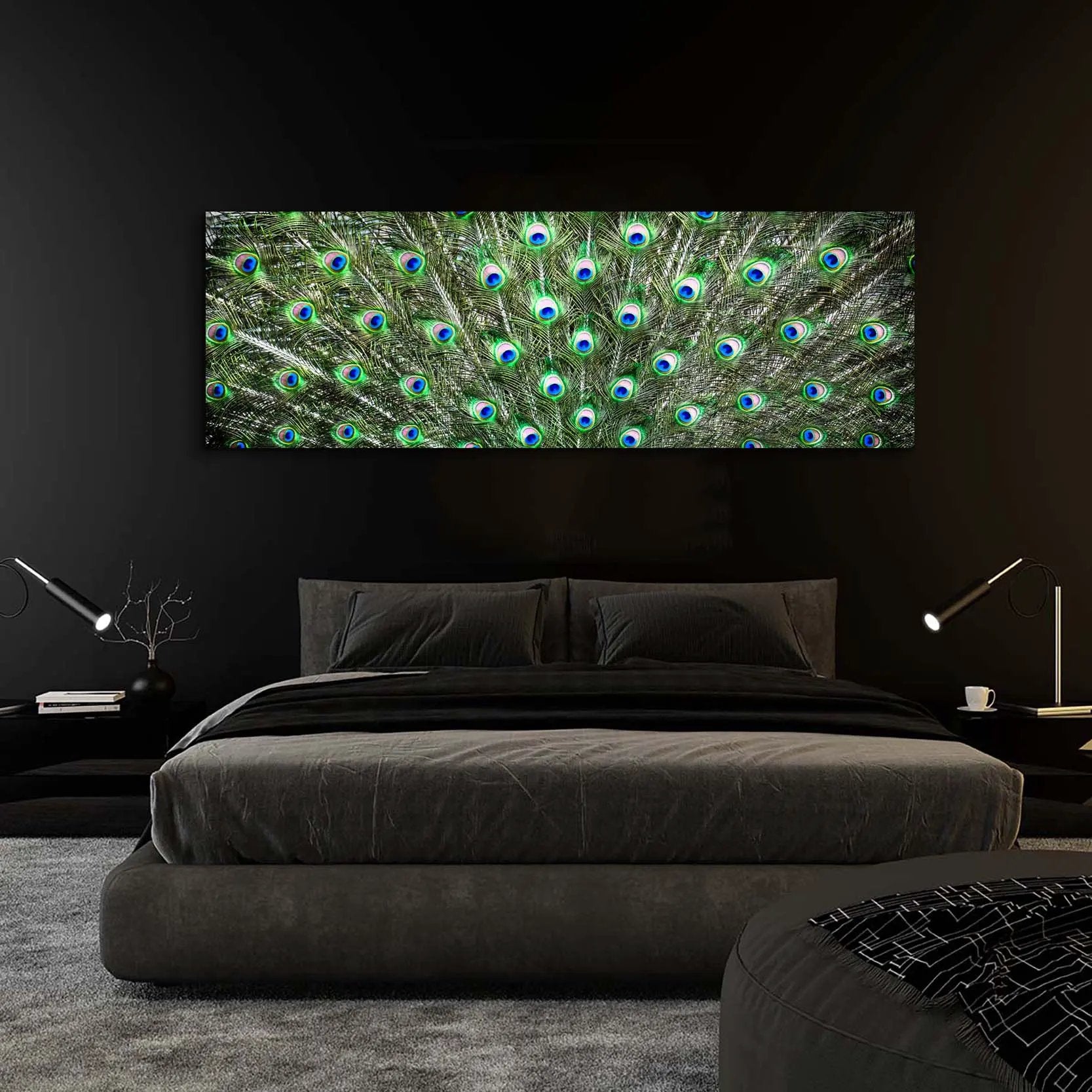 Large Canvas Wall art-Peacock Feathers-Nature Artwork by Gtaart.ca