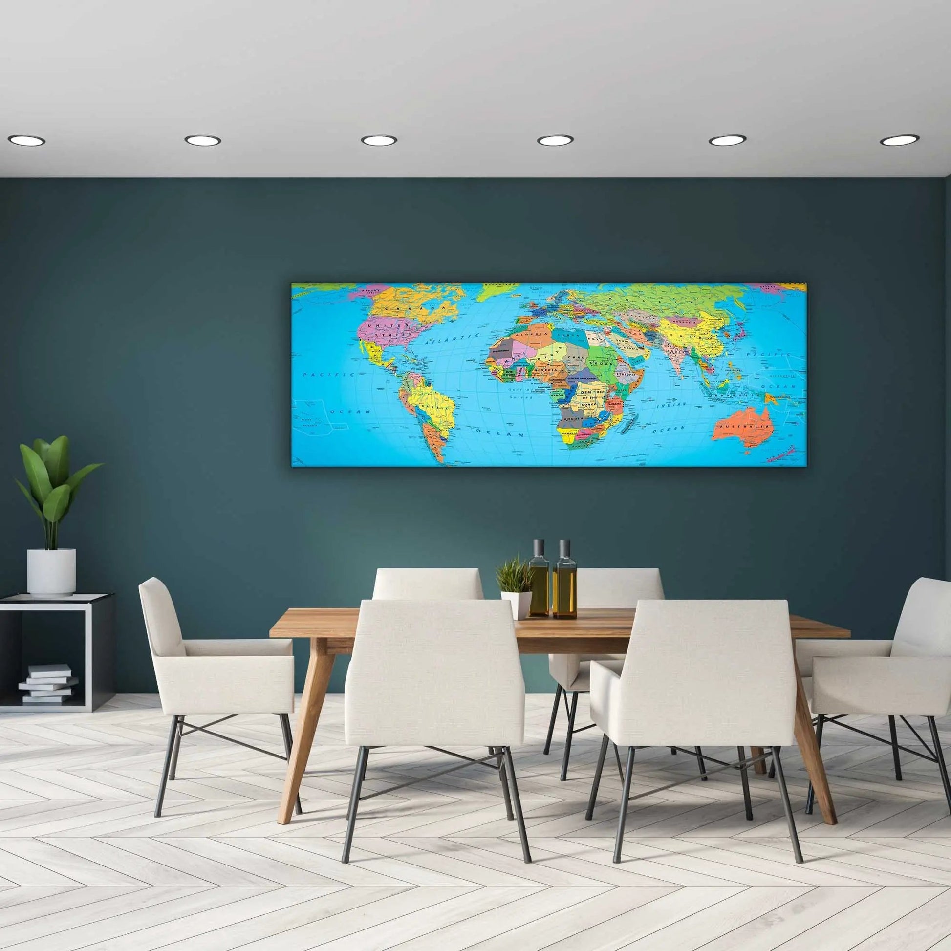 Canvas World Map 72" x 24" Ready to hang canvas wall decor by GTAART.CA