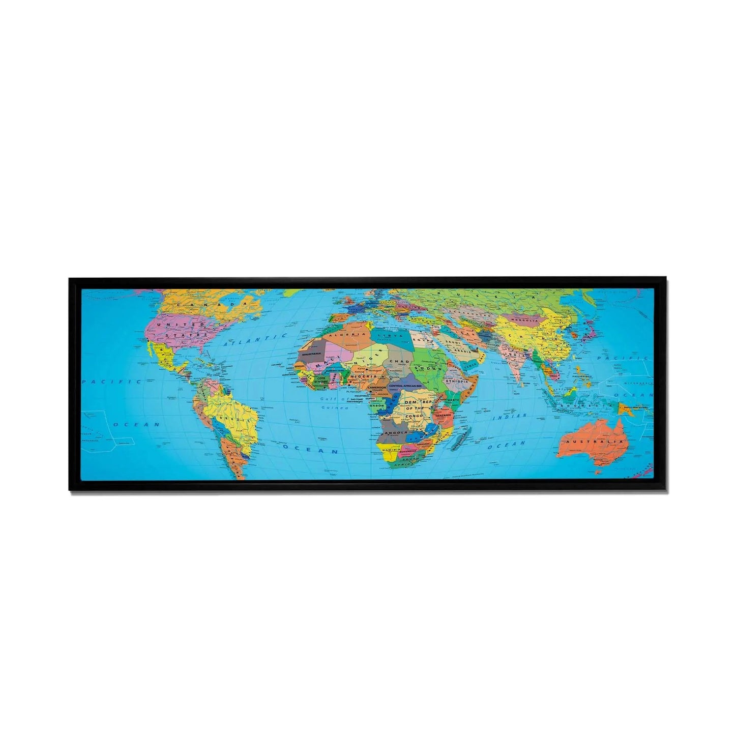 Canvas World Map 72" x 24" Ready to hang canvas wall decor by GTAART.CA