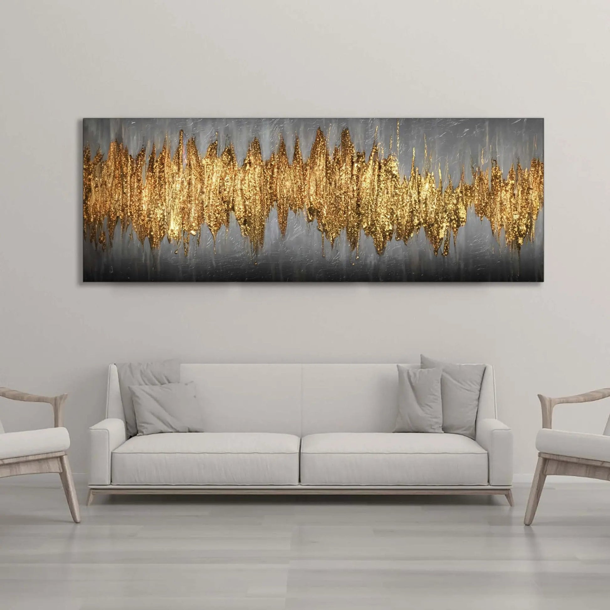 Large Gold Abstract Artwork-Canvas Wall art- Fine Art by Gtaart.ca