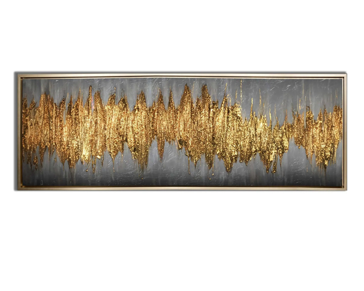 Large Gold Abstract Artwork-Canvas Wall art- Fine Art by Gtaart.ca