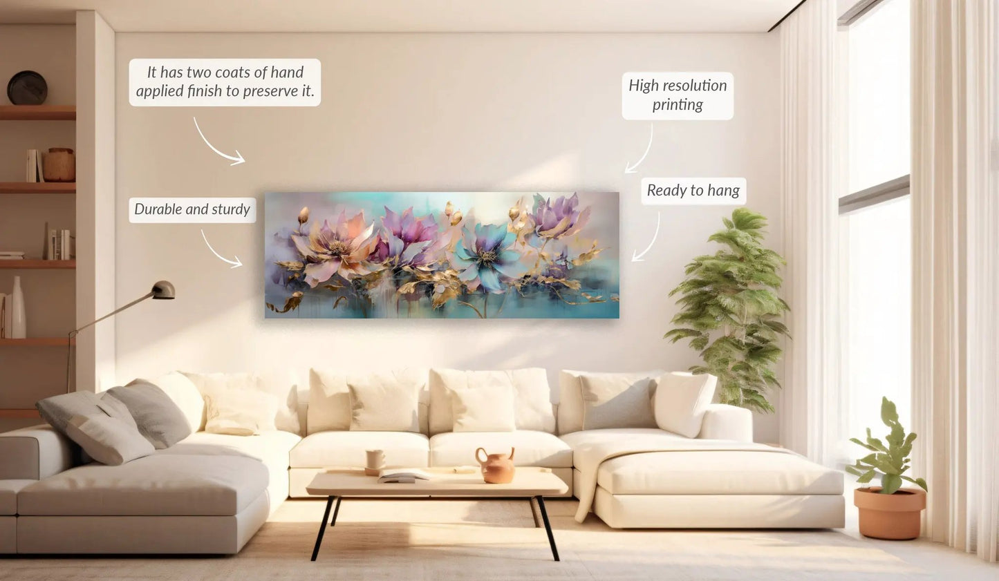 Flowers Canvas Art - Floral Symphony-Wall decor by Gtaart.ca