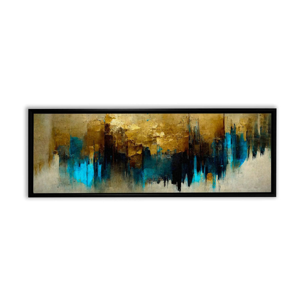 Gold and Blue Abstract-Canvas Wall art- Fine Art by Gtaart.ca