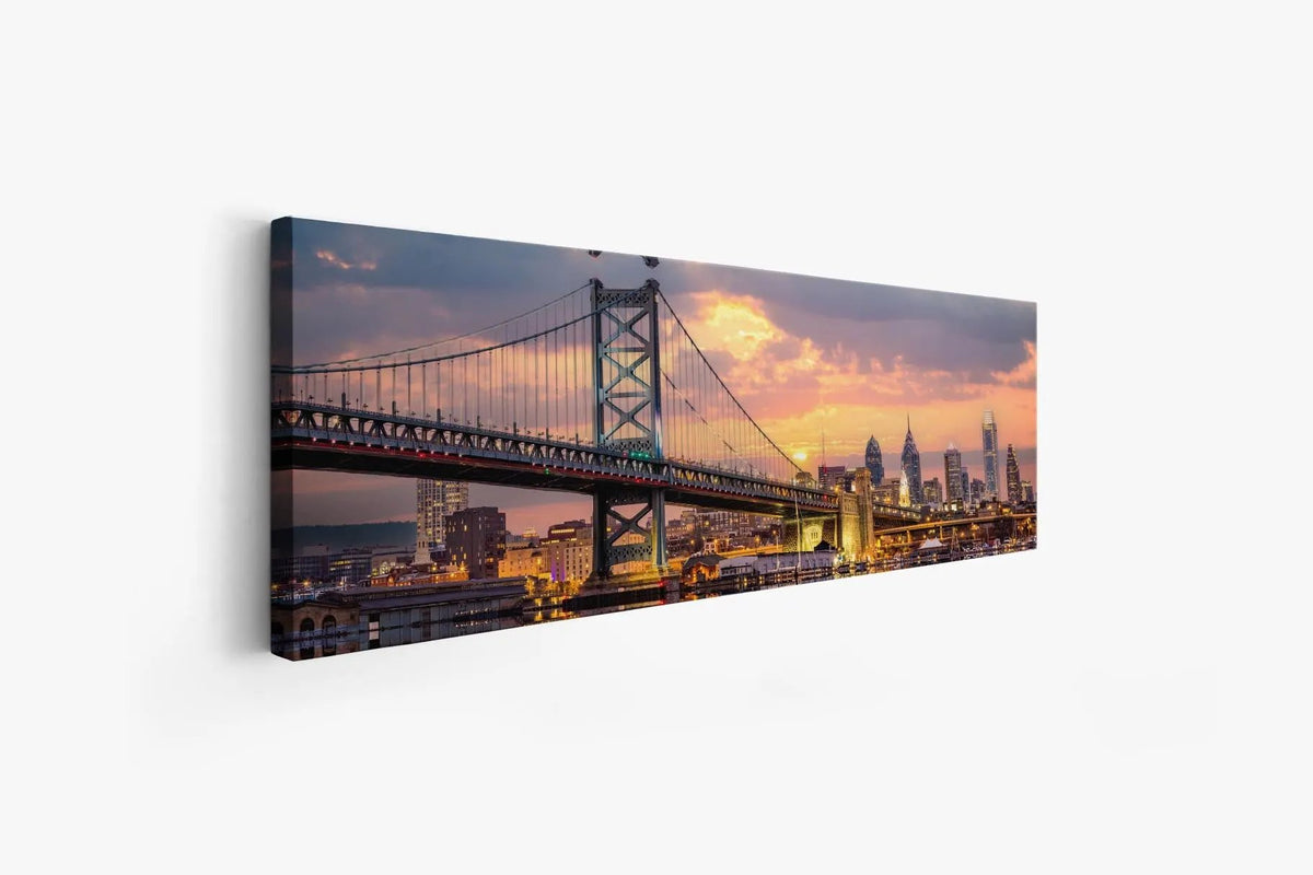 Philadelphia Skyline 72" x 24" Fine Art Canvas by GTAART.CA