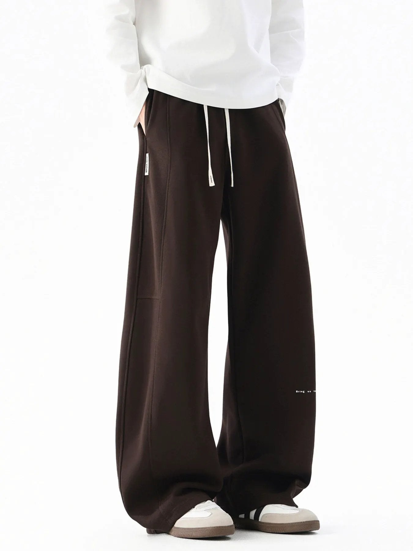 Men's Plus Size Wide Leg Casual Drawstring Pants by Partner Label