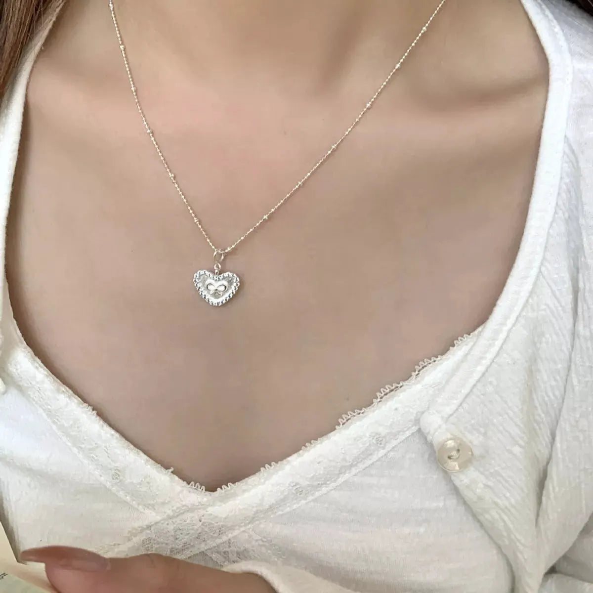 925 Sterling Silver Heart Necklace by Partner Labels