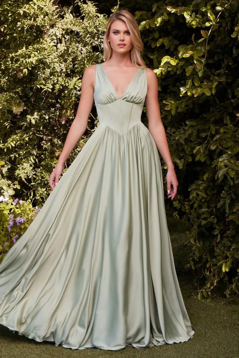 A-Line Soft Satin Dress by Tux-USA