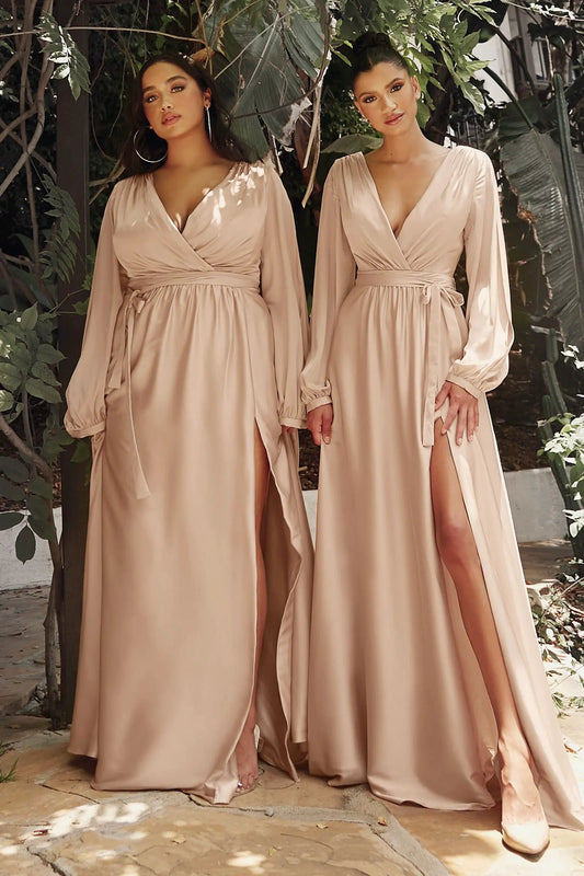 Long Sleeve Satin Dress by Partner Label