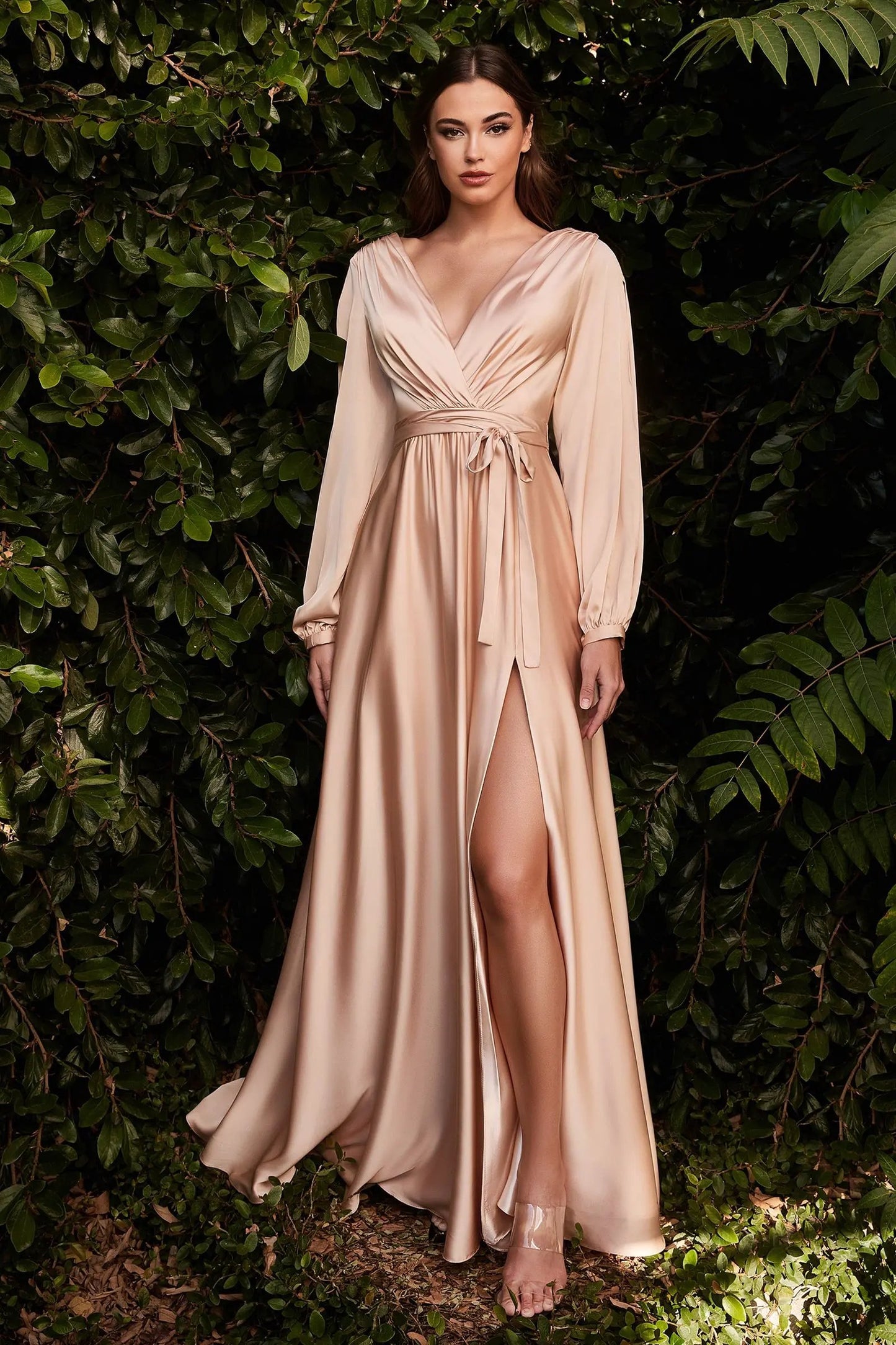 Long Sleeve Satin Dress by Partner Label