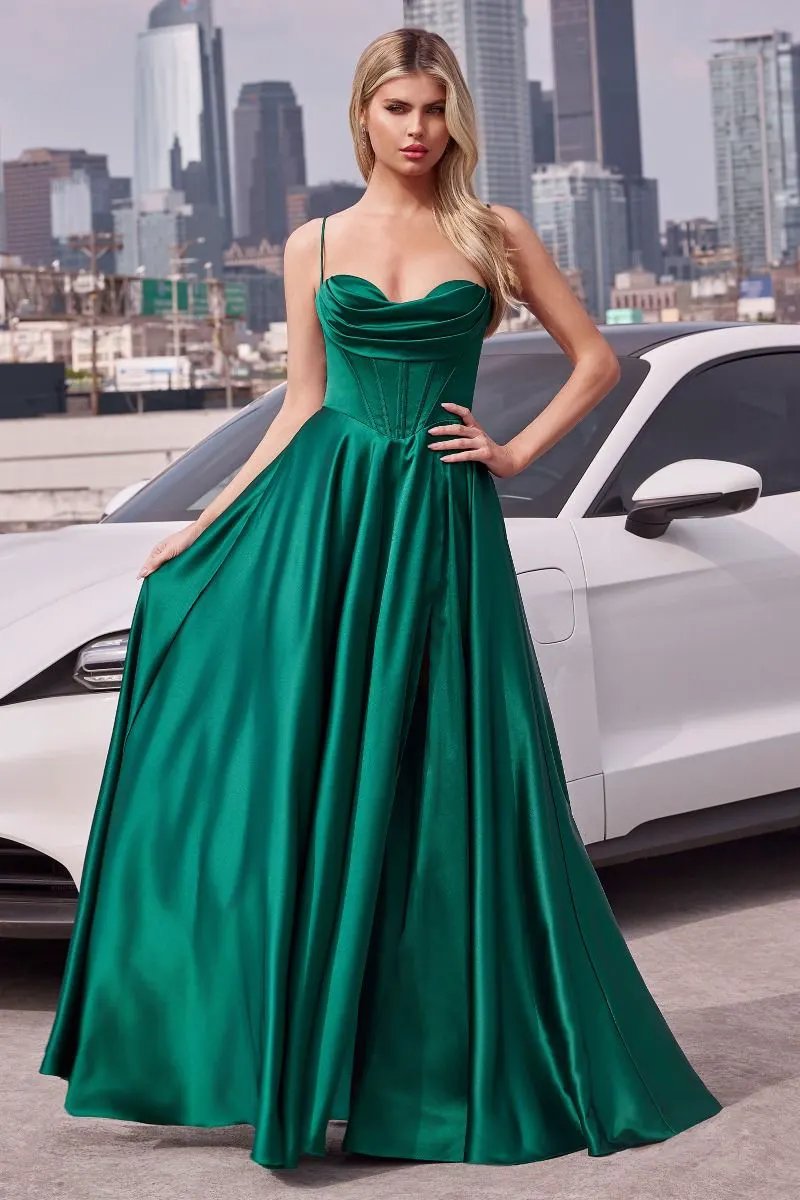 Luxe Satin A-Line Corset Dress by Tux-USA
