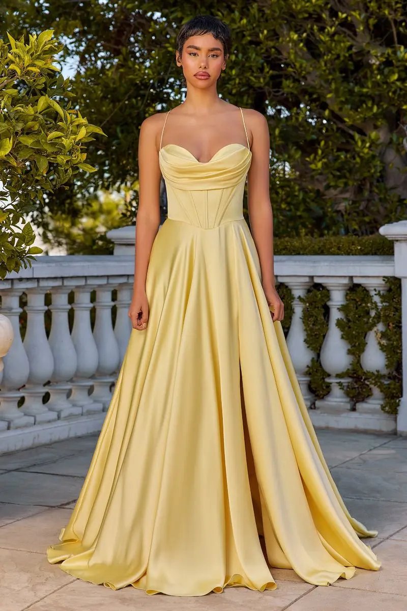 Luxe Satin A-Line Corset Dress by Tux-USA