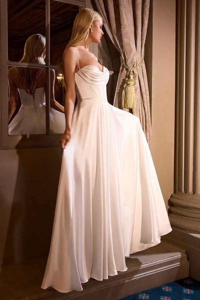 A-Line Wedding Dress With Spaghetti Straps by Tux-USA