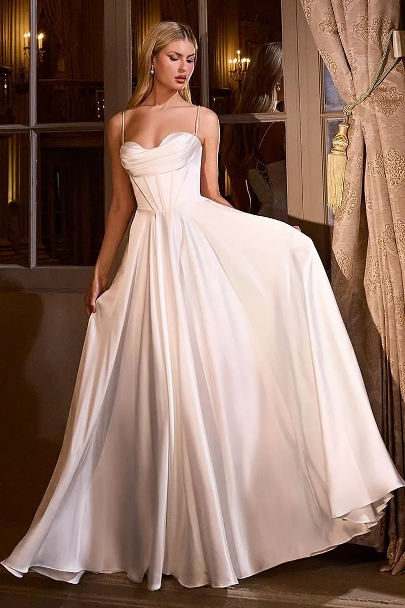 A-Line Wedding Dress With Spaghetti Straps by Tux-USA