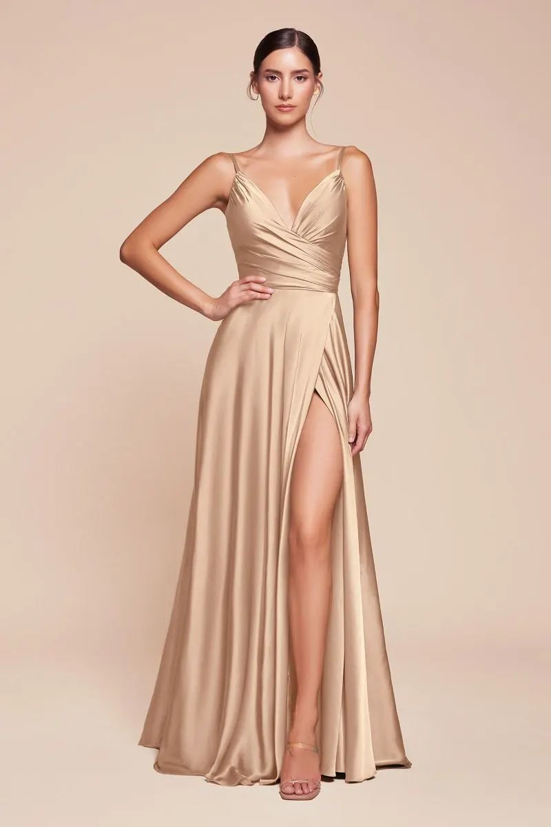 Soft Satin A-Line Sweatheart Neckline With Slit by Tux-USA