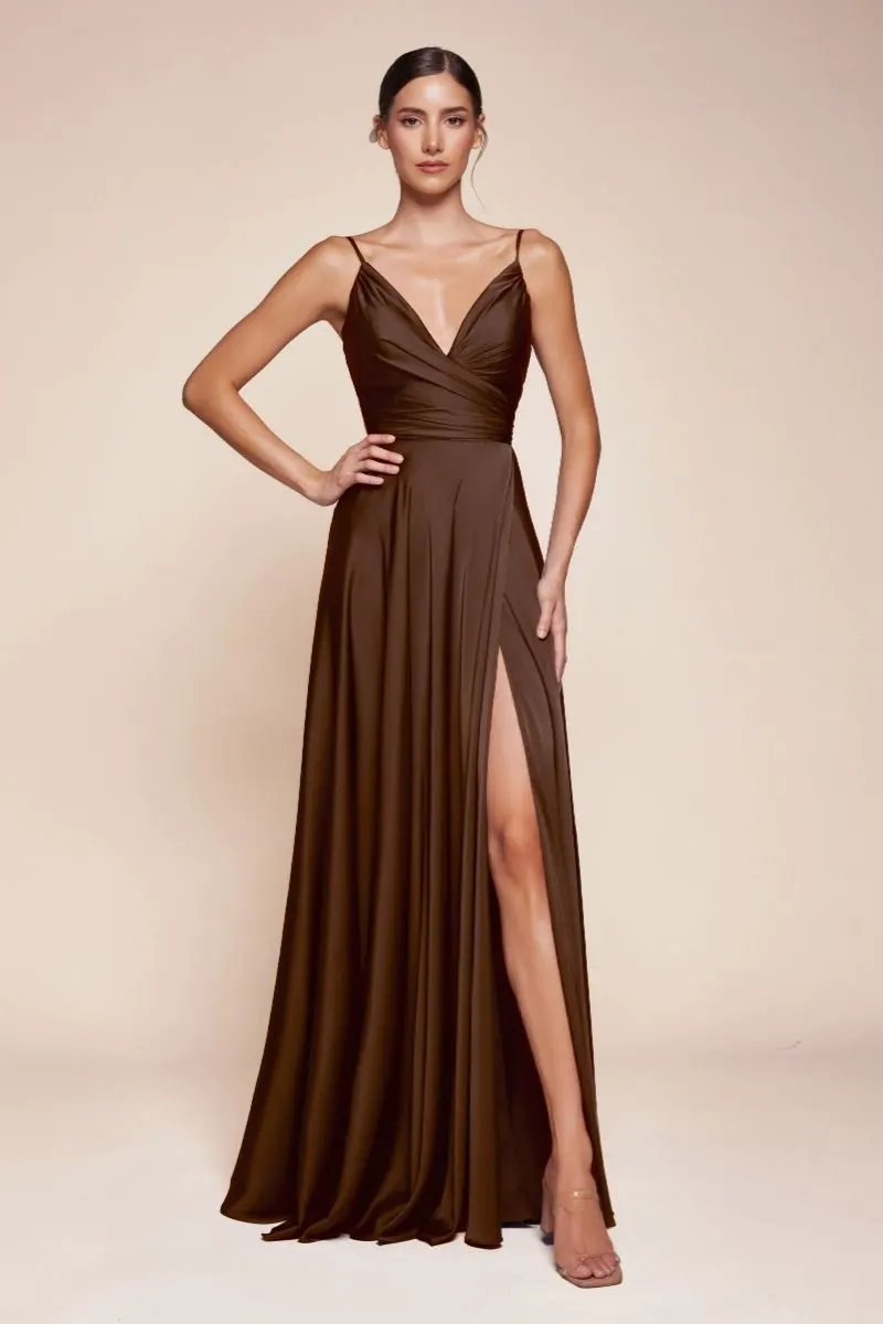 Soft Satin A-Line Sweatheart Neckline With Slit by Tux-USA